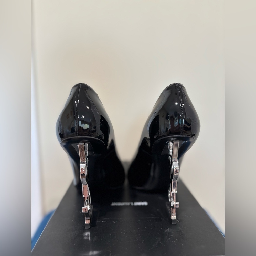 Ysl Yves Saint Laurent Black Heels size 39.5 - Picture 6 of 15